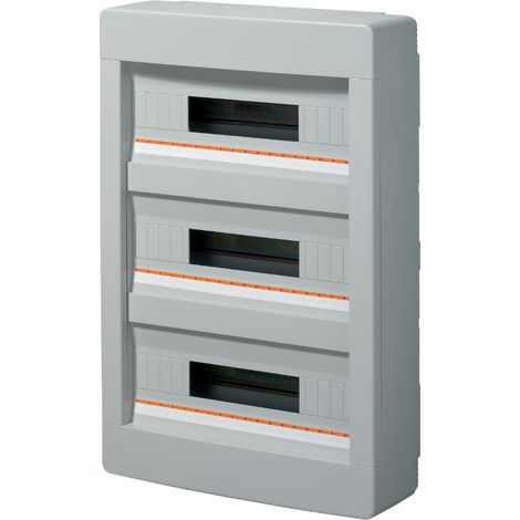 Centralino da parete, 54 (3x18) moduli, con morsettiera 6x10mm, grigio, IP40 - Elettrocanali EC61054E (1/2)