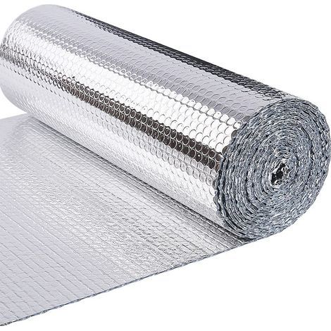 Isolant Thermique en Film Aluminisé a Bulles Double Face 3 mm Résistant pour Réflecteur radiateur de Chaleur et Protéger Contre Froid Idéal (1/4)