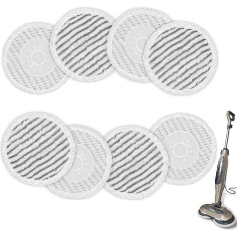 Pack de de 8 tampons de rechange pour balai vapeur Shark S7001 S8001 S8201 S7201 S7000AMZ S7000 S7005 S7020 S7001C, XU, Nettoyeur vapeur et récurage tout-en-un, Tampon lavable Dirt Grip Scrub - KZQ (1/4)