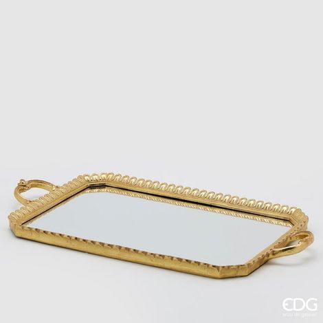 EDG Enzo De Gasperi Vassoio Specchio Deco 56 x 30 Cm Gold
