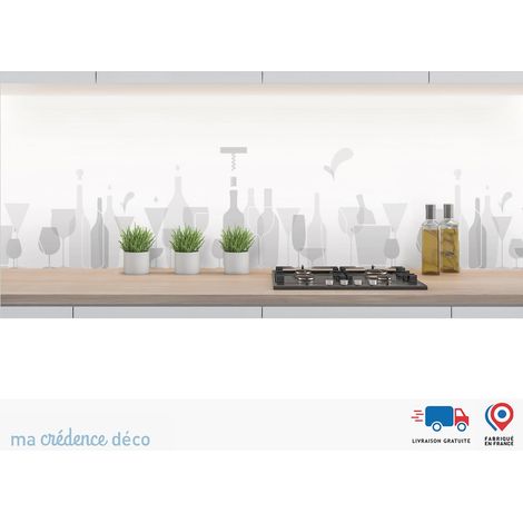 Crédence : Verres et bouteilles noires - Alu composite - 60 - 120 (1/3)