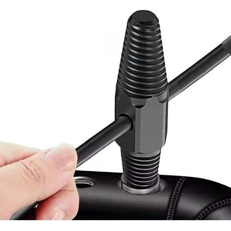 Extracteur de Vis à Double Tête, Noir Extracteur de Vis de Soupape, Fabriqué en Acier Dur Extracteur de vis Endommagé, Peut Etre Utilisé Pour un Tuyau de(1/2 Pouce, 3/4 Pouce) (1/5)