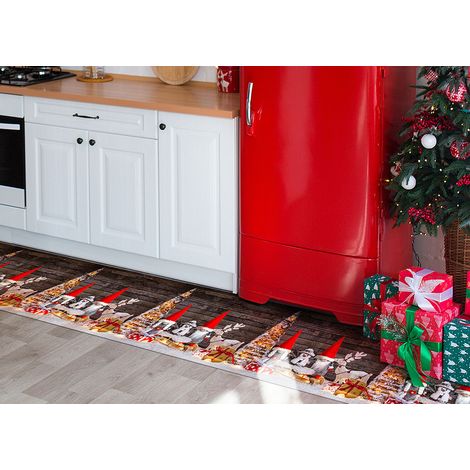 Tappeto Passatoia Cucina Antiscivolo Sottolavello Digitale Natale Snowman, misura52x600coloreSnowman (1/3)