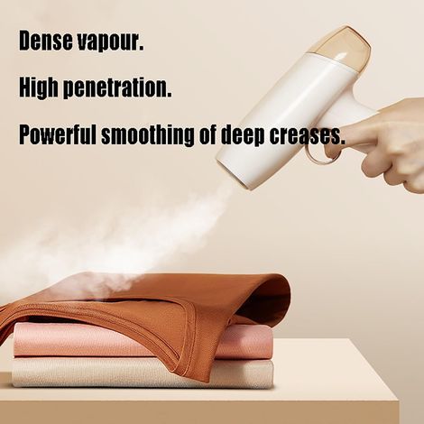 Défroisseur vapeur portable 1500 W, pliable, réservoir d'eau 100 ml ou 128 ml, débit vapeur puissant de 20 g/min, buse vapeur à plaque céramique à chauffe rapide, accessoire de voyage indispensable (1/4)