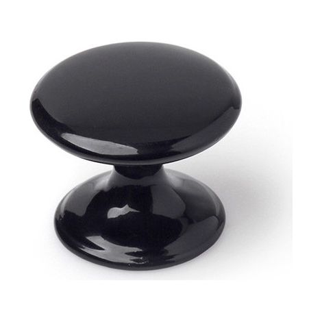 Blister con 4 pomoli per mobili tondi in zama finitura nera mod.756 ø33mm REI