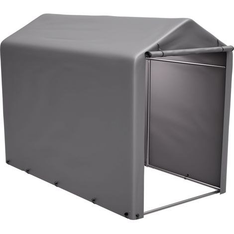 CHICFURN Garage per biciclette 187x100x160 cm in acciaio zincato grigio scuro con telo PE (1/5)