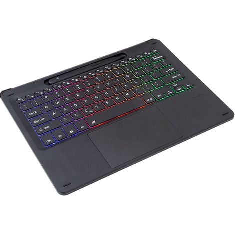 Tastiera per Microsoft Surface Pro 12 pollici, tastiera wireless Bluetooth con retroilluminazione a 7 colori, ultra sottile e ricaricabile, nera (1/5)
