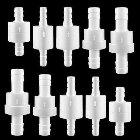 Lot de 10 clapets anti-retour jetables en plastique Inline  4 mm 6 mm 8 mm 10 mm 12 mm Clapet anti-retour pour eau, air, liquide, carburant, gaz (1/5)