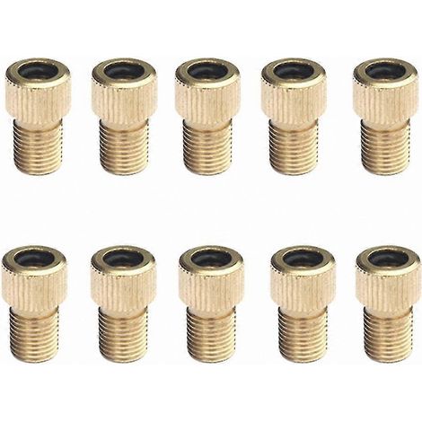 Lot de 10 adaptateurs de valve pour pompes à vélo : conversion Presta vers Schrader - Compatibles avec les chambres à air et les vélos (1/2)
