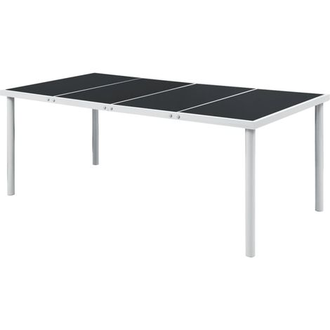Mesa de jardín de acero negra 190x90x74 cm vidaXL (1/2)
