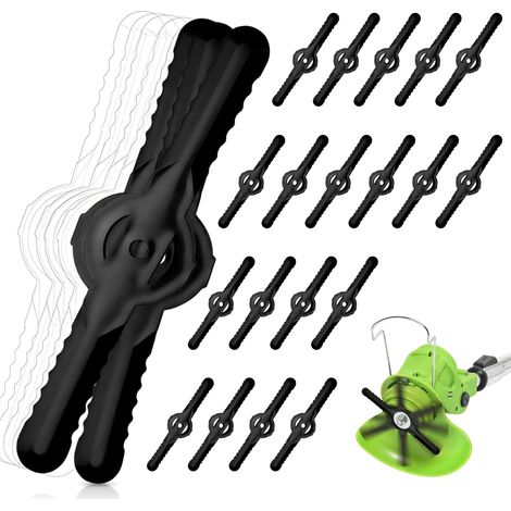 Lot de 100 Lames Plastique Coupe Bordure 14cm Noir – Lame Plastique pour Rotofil, Lames Plastique pour Débroussailleuse et Tondeuse de Jardin (1/3)