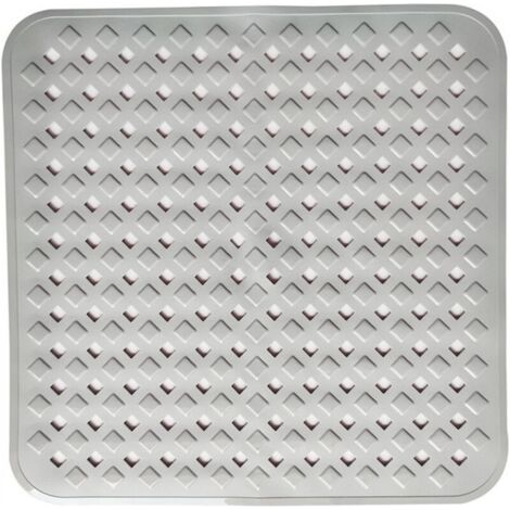 (Gris) Tapis de douche antidérapant pour peaux sensibles 53 x 53 cm, sans BPA, tapis de douche antidérapant anti-moisissure, tapis de sol de salle de bain lavable en machine (1/5)