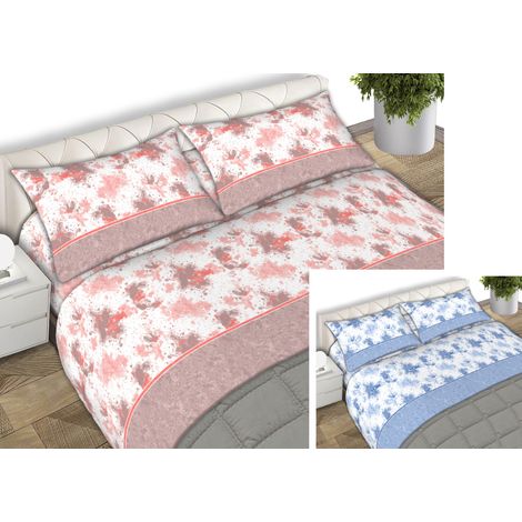 Completo Lenzuola 100% Cotone Made Italy Disegno Stain C.N, misuraSingolocoloreRosa (1/4)