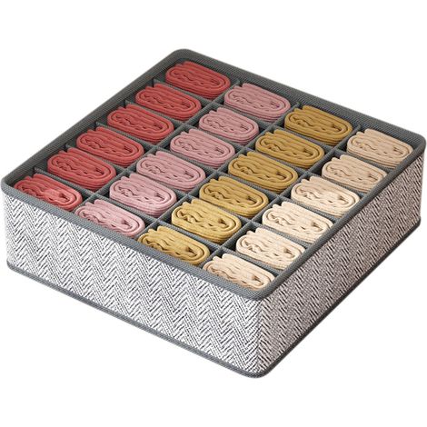 Organisateur de tiroir pliable pour sous-vêtements et soutiens-gorge, séparateurs de tiroir en tissu, boîte de rangement pour sous-vêtements, culottes, chaussettes, slips (1/4)