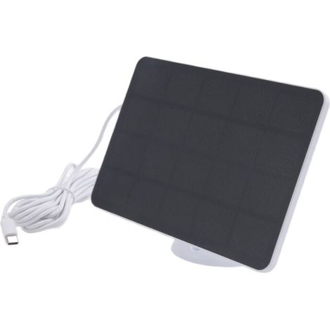 Chargeur de Panneau Solaire ÉTanche 4W pour CaméRa SéCurité à Domicile Alimenté par Cellules Solaires avec Câble Charge, Blanc (1/4)