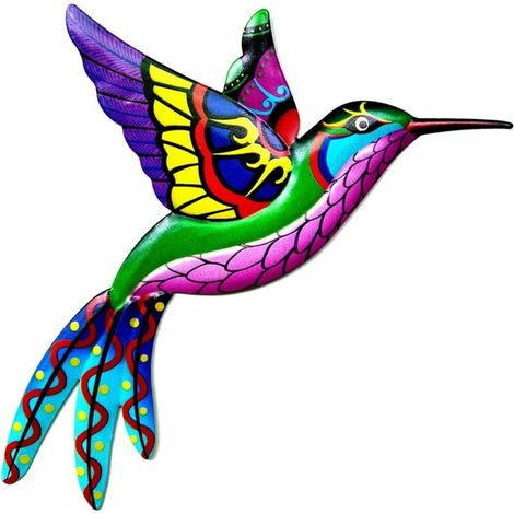 Décoration murale en Colibri fer forgé à suspendre d'intérieur ou d'extérieur Pour jardin cou 1 pièce Métal (1/5)