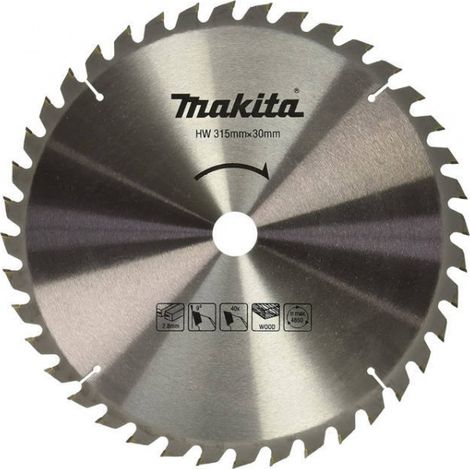 Makita – Lame de scie circulaire 315mm – Diamètre d'alésage 30mm – 40 dents pour coupe précise – JM27170005