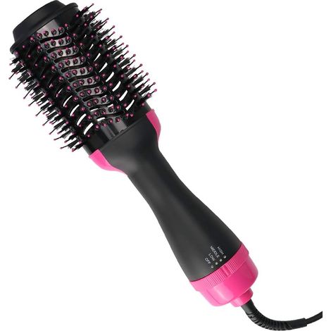 Brosse Seche-cheveux - 1000 W - Technologie Ionique Negative - Revetement Ceramique - Pour Lissage Et Boucles - 3 Reglages Temperature - 1 Piece (1/5)