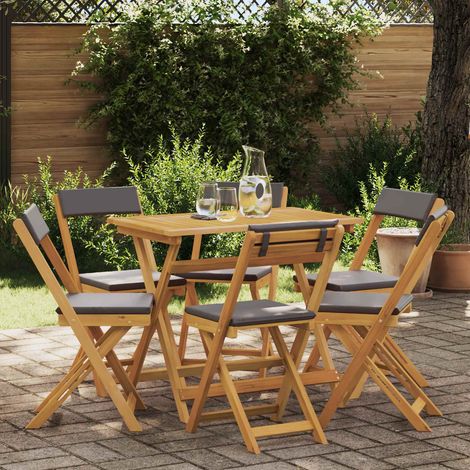 vidaXL  Outdoor Bistro Chairs  Folding 6 pcs Dark Grey 40 x 53 x 80 cm
