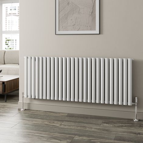 White Oval Column Designer Radiator Vertical Horizontal 600 x 1560mm Single Panel