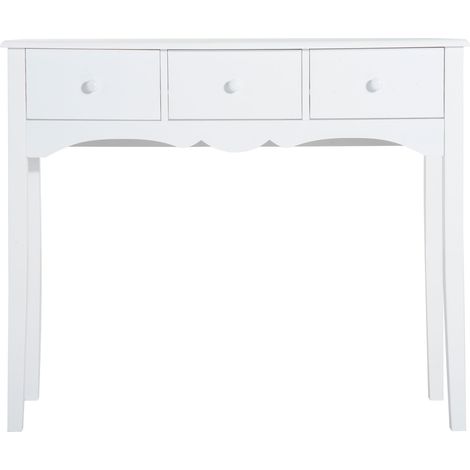 Consola avec 3 tiroirs 100x32x85 cm Blanc charge 45 kg