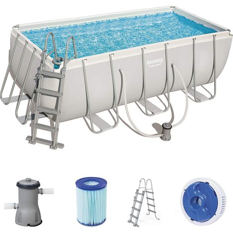 Power Steel rechteckiger Pool 412x201x122 9.578 L 56456 (1/5)