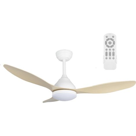 Ventilador de techo LED Cavil Blanco+Madera CCT Dim (20W) (1/5)