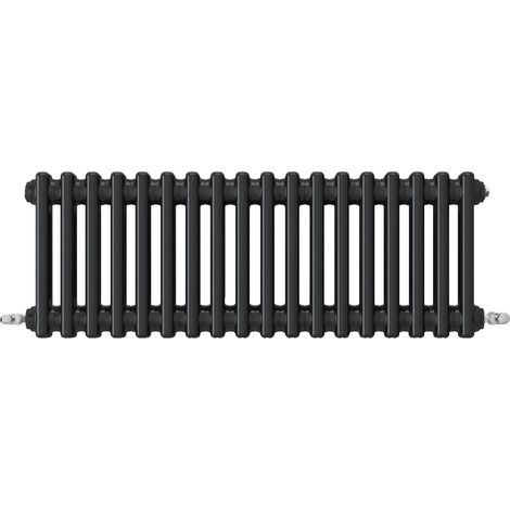 Acezanble Horizontal Traditional Cast Iron Style Radiator 300x830mm 2 Column Black
