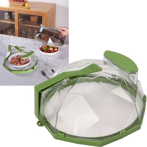 Mikrowellen-Heizabdeckung mit verlängertem Griff, Spritzschutz, hitzebeständig, grasgrün (1/5)