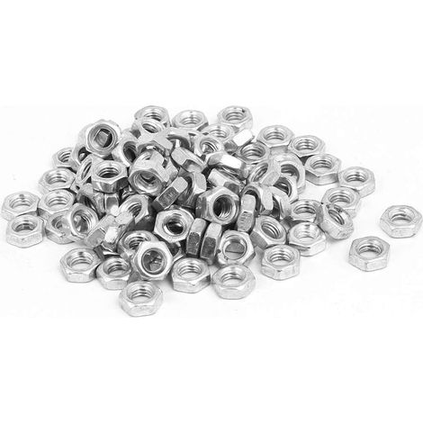 M6 x 4mm Metall Maschinenschraube Sechskantmuttern Verschluss Silberton 200st (f46ccbf0d71c302df0a31 (1/3)