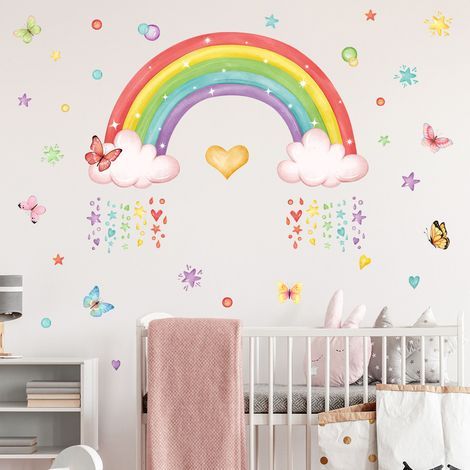 Regenbogen-Schmetterlings-Wandtattoos für Kinder (1/5)