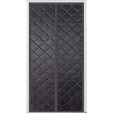 Rideau de porte isolant magnétique, protection contre le froid, blocage de la lumière, isolation phonique, 100 x 220 cm (noir) (1/4)