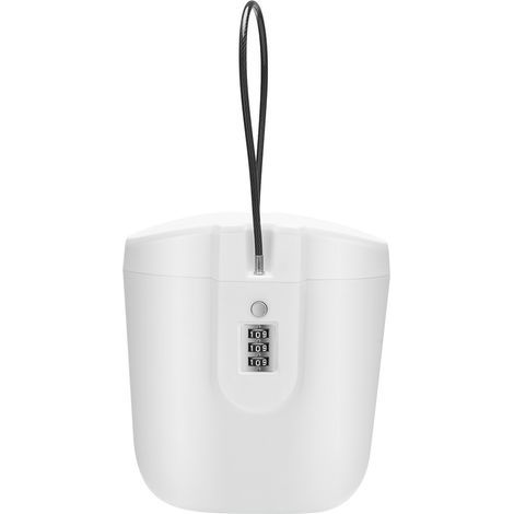 Coffre-fort portable 2L à combinaison, étanche et antivol, pour une utilisation intérieure et extérieure, blanc (1/5)