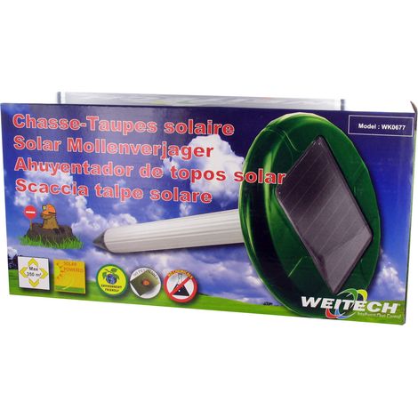 Weitech - Chasse Taupes Solaire - Répulsif conctres taupes et rongeurs souterrains (1/2)