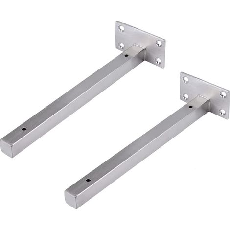 ZOLGINAH 30cm Supports Étagère Flottants, Monté éTagèRe, Equerre Industrielle Etagere Murale Fixation Invisible Supports Vintage Equerre Murale Equerre Metallique Bricolage Argent avec Vis (2 PièCes) (1/5)