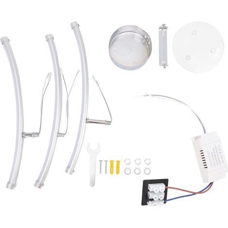 Ortviai Applique murale linéaire LED 2500 lm – design arc trident moderne, blanc froid, 40 cm, pour bureau et salon