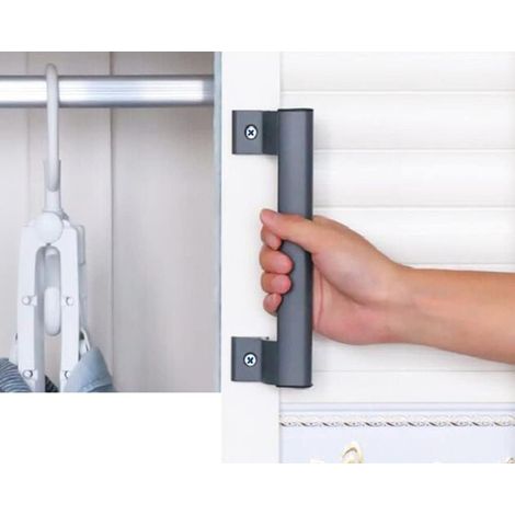 alliage d'aluminium Poignée de porte coulissante, poignée de porte moderne Poignée de porte appropriée pour porte coulissante de balcon, porte de salle de bain, porte d'armoire(gris) (1/5)