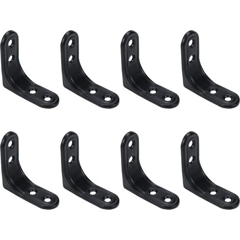 Lot de huit supports de clayette en acier inoxydable deux pouces angle quatre vingt dix degres pour etageres lourdes et renforcees