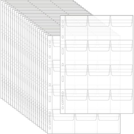 Coins Collection Sheets 300 Pockets 25 Sheets 12 Grids/Sheet (1/5)