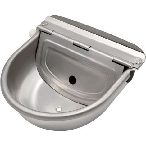 Stainless steel water trough with drain plug and adjustable float valve for horses, dogs, cattle, goats, sheep, pigs automatic livestock waterer (1/4)