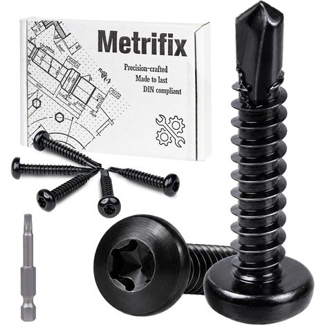 35 Pièces Vis Autoforeuse Inox 4,8x45mm Tête Bombée Torx Métal (1/5)
