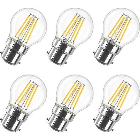 Ampoule LED Bayo Ment 4W G45 B22, 2700K Blanc chaud, 470lm, Ampoule Vinta, Non dimmable, Lot de 6 [ E] (1/5)
