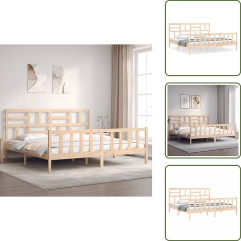 Holzmatratze - vidaXL Massivholzbett mit Kopfteil - Holzschlafzimmer