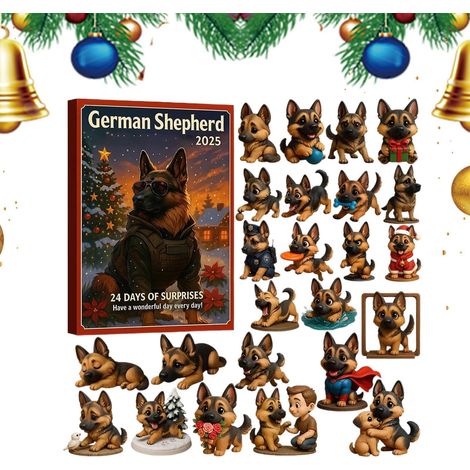 Calendrier De L Avent Noël 2026 Berger Allemand Décoration de Noël en (1/5)