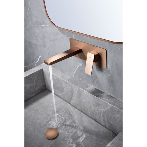 Imex - Grifo Monomando Lavabo Empotrado Oro Rosa Serie Pisa (1/3)