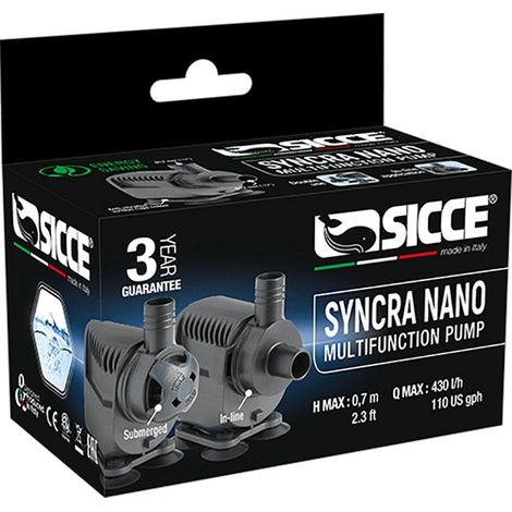 Sicce Syncra Nano - Portata Regolabile max 430 L/H Consumo 2,8watt per Utilizzo Dentro/Fuori dall'acqua (1/5)