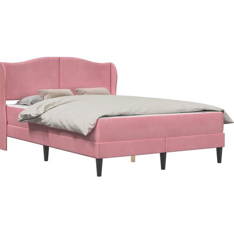 Bed Frame with Headboard Pink 120 x 200 cm Velvet vidaXL (1/5)