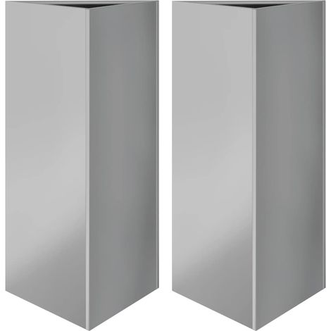2 pcs Jardinière,Bac à fleurs,Pot de fleurss triangulaire 40x40x75 cm acier galvanisé CFW76198 (1/5)