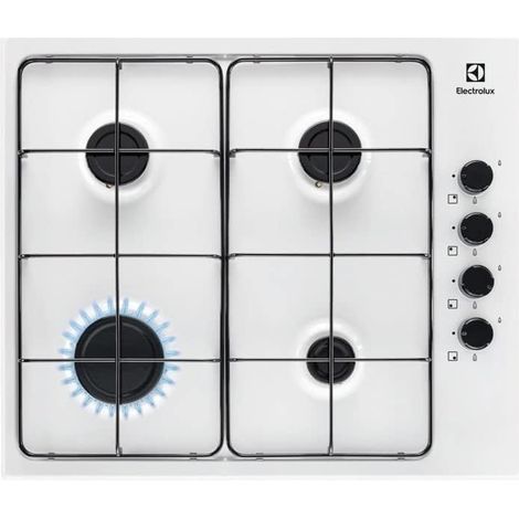Electrolux KGS6404W Piano cottura a gas Serie 300 Slim side control 60cm. Colore del prodotto: Bianco, Posizionamento dell'apparecchio: Da incasso, Dimensione della larghezza del piano cottura: 60 ... (1/5)