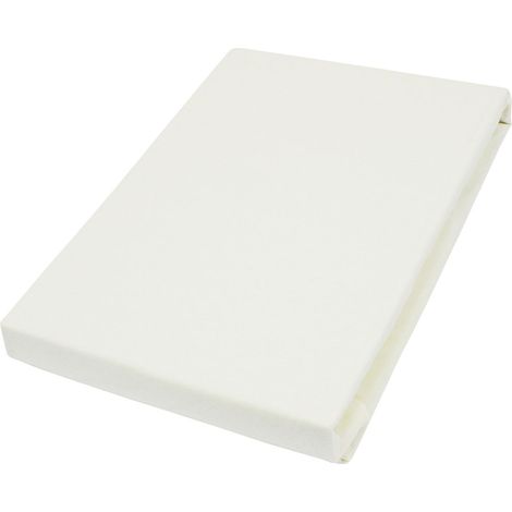 Vario Flausch-Spannbetttuch ecru, 100 x 200 cm Spannbettlaken